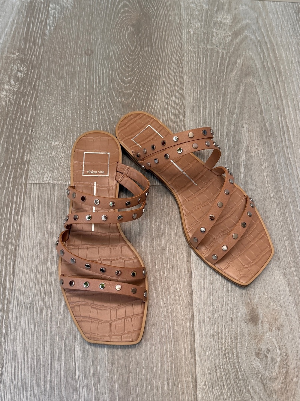 Dolce Vita Studded Tan Sandals